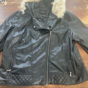 Faux leather jacket black size 1X